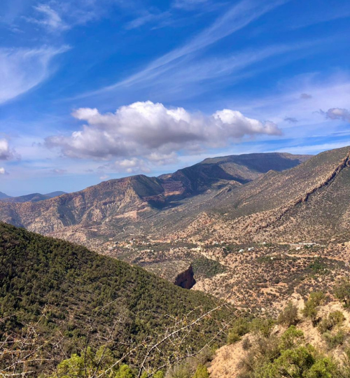 Challenging day hike to El Guez Peak (1,060 m), the highest summit near Agadir in the High Atlas Mountains with Azul Excursions.